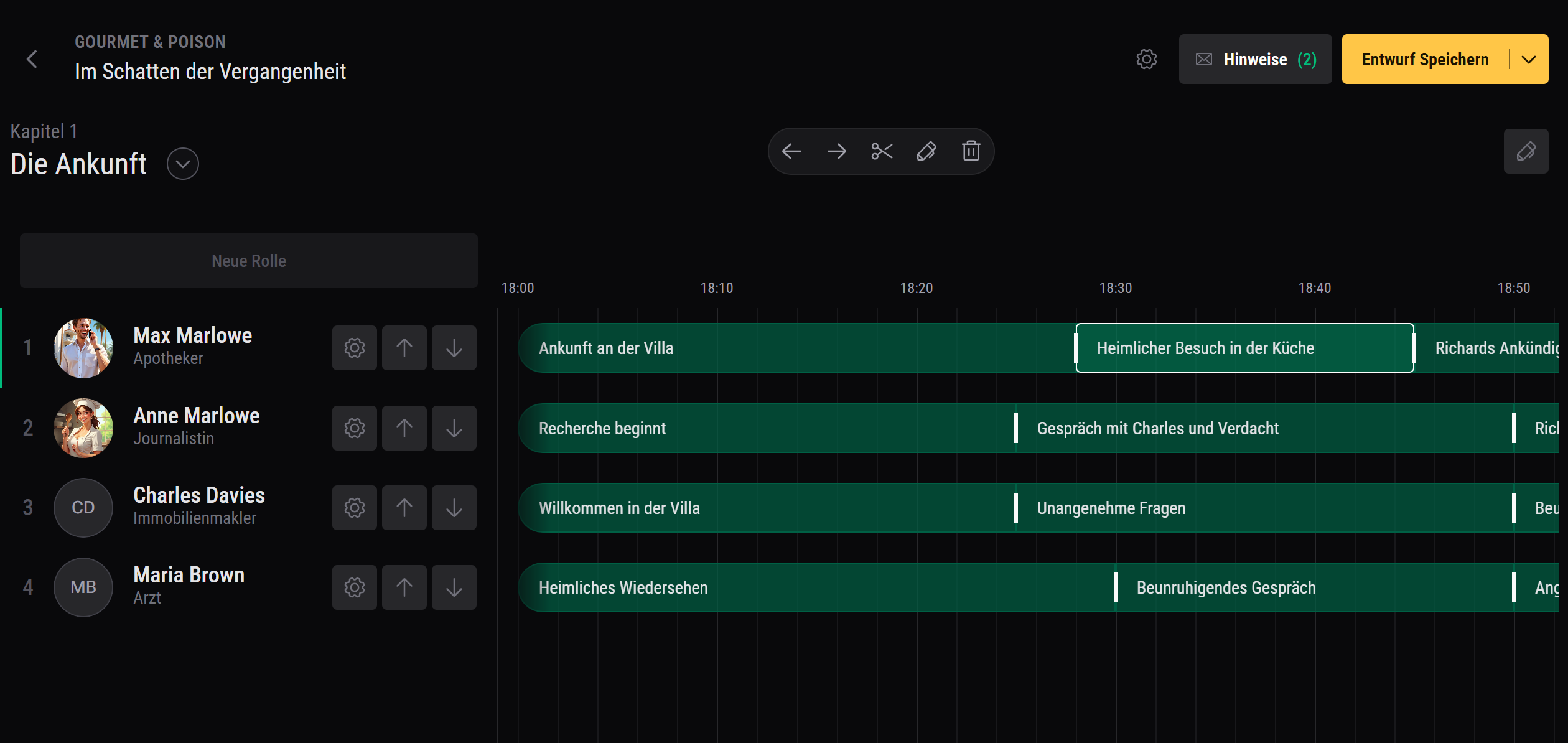 Screenshot of the platform